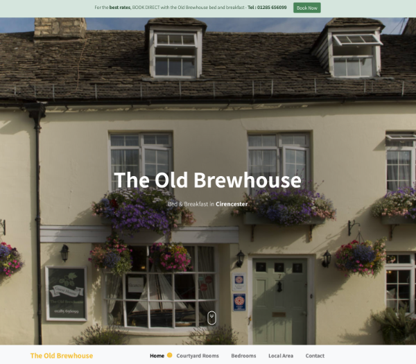 Website of The Old Brewhouse in Cirencester